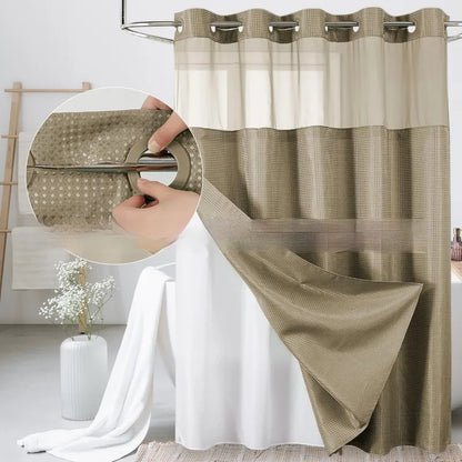 Waffle Shower Curtain — Hookless Double Layer
