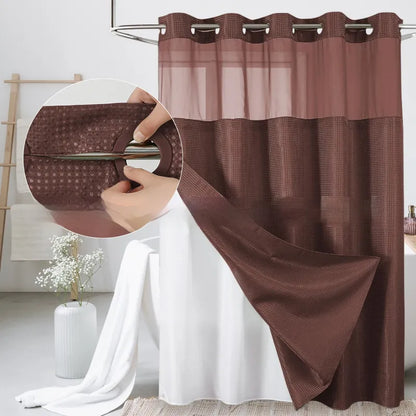 Waffle Shower Curtain — Hookless Double Layer