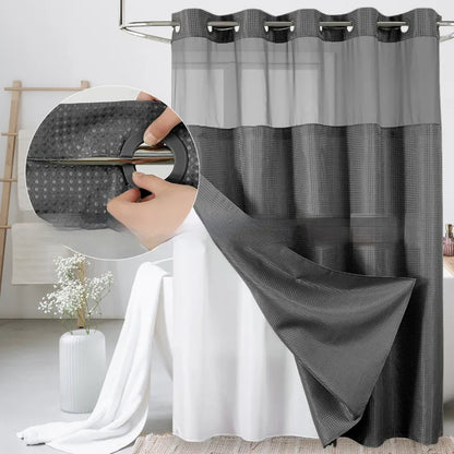 Waffle Shower Curtain — Hookless Double Layer