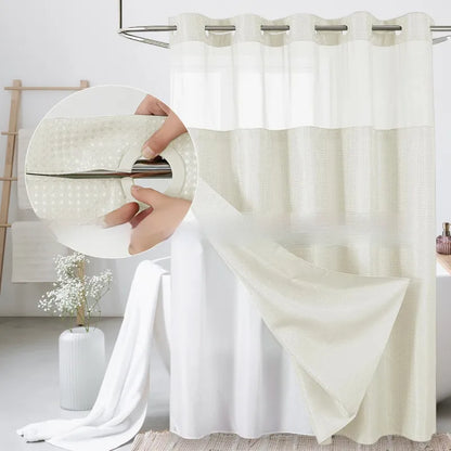 Waffle Shower Curtain — Hookless Double Layer