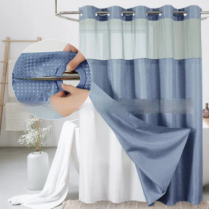 Waffle Shower Curtain — Hookless Double Layer