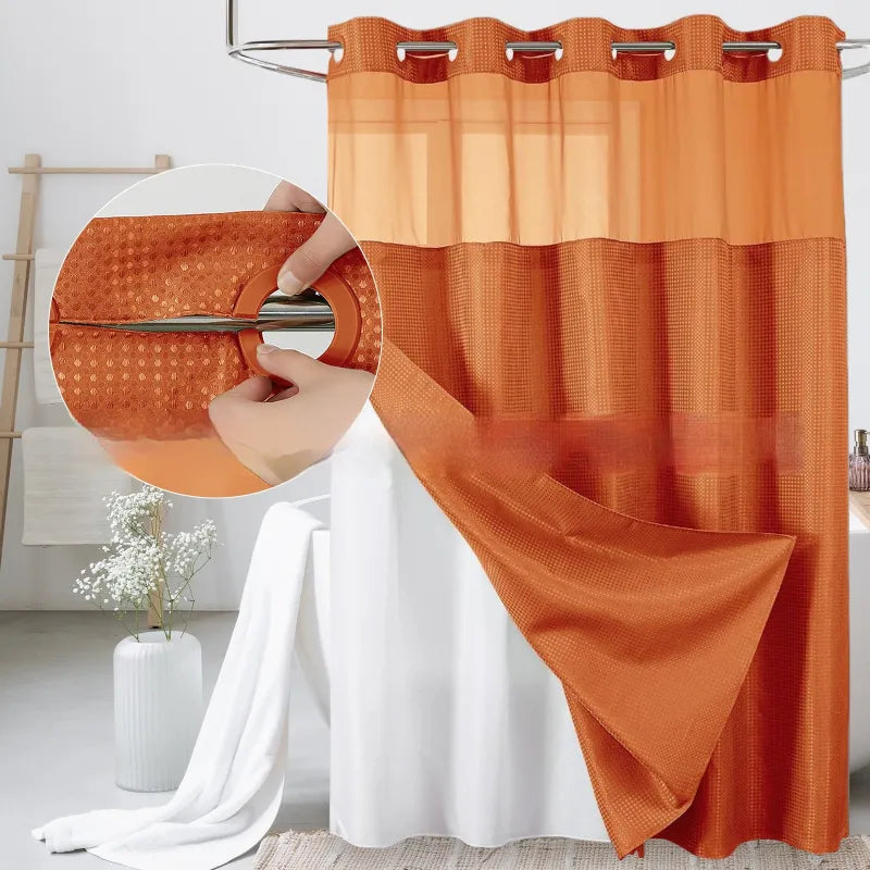 Waffle Shower Curtain — Hookless Double Layer