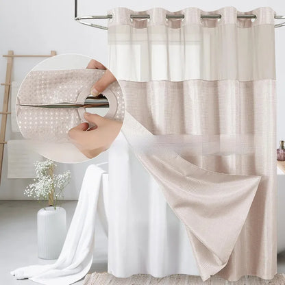 Waffle Shower Curtain — Hookless Double Layer