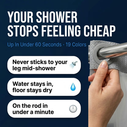 Waffle Shower Curtain — Hookless Double Layer
